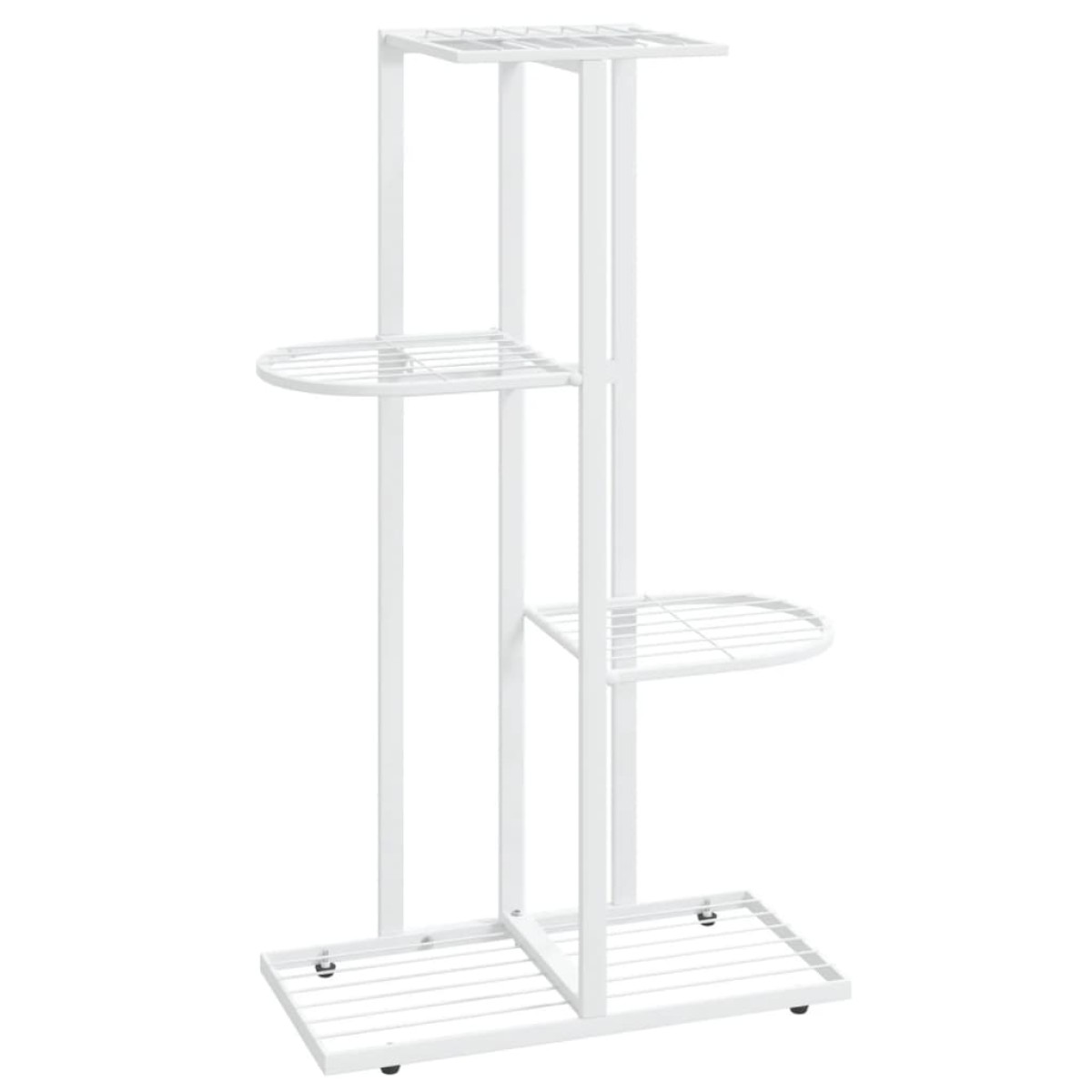 vidaXL Ανθοστήλη 4 Επιπέδων Λευκή 43 x 22 x 76 εκ. Μεταλλική
