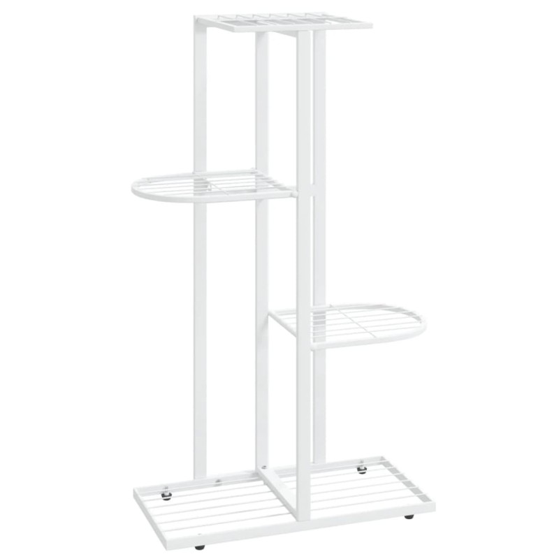 vidaXL Ανθοστήλη 4 Επιπέδων Λευκή 43 x 22 x 76 εκ. Μεταλλική