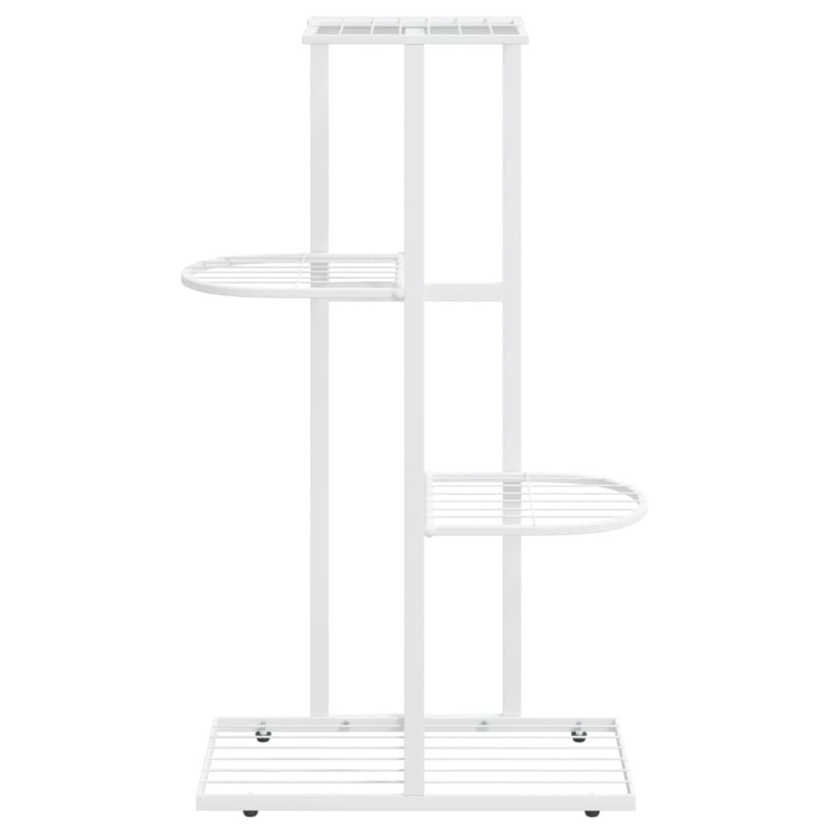 vidaXL Ανθοστήλη 4 Επιπέδων Λευκή 43 x 22 x 76 εκ. Μεταλλική
