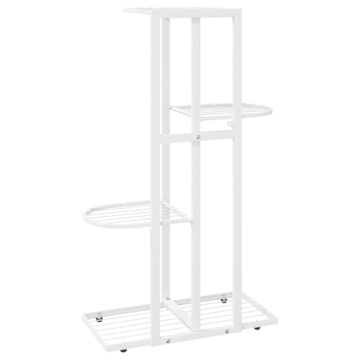vidaXL Ανθοστήλη 4 Επιπέδων Λευκή 43 x 22 x 76 εκ. Μεταλλική