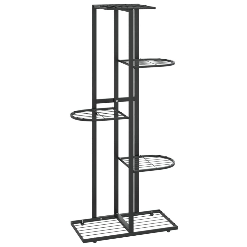 vidaXL Ανθοστήλη 5 Επιπέδων Μαύρη 43 x 22 x 98 εκ. Μεταλλική