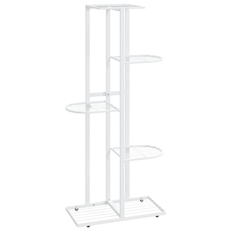 vidaXL Ανθοστήλη 5 Επιπέδων Λευκή 43 x 22 x 98 εκ. Μεταλλική