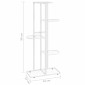 vidaXL Ανθοστήλη 5 Επιπέδων Λευκή 43 x 22 x 98 εκ. Μεταλλική