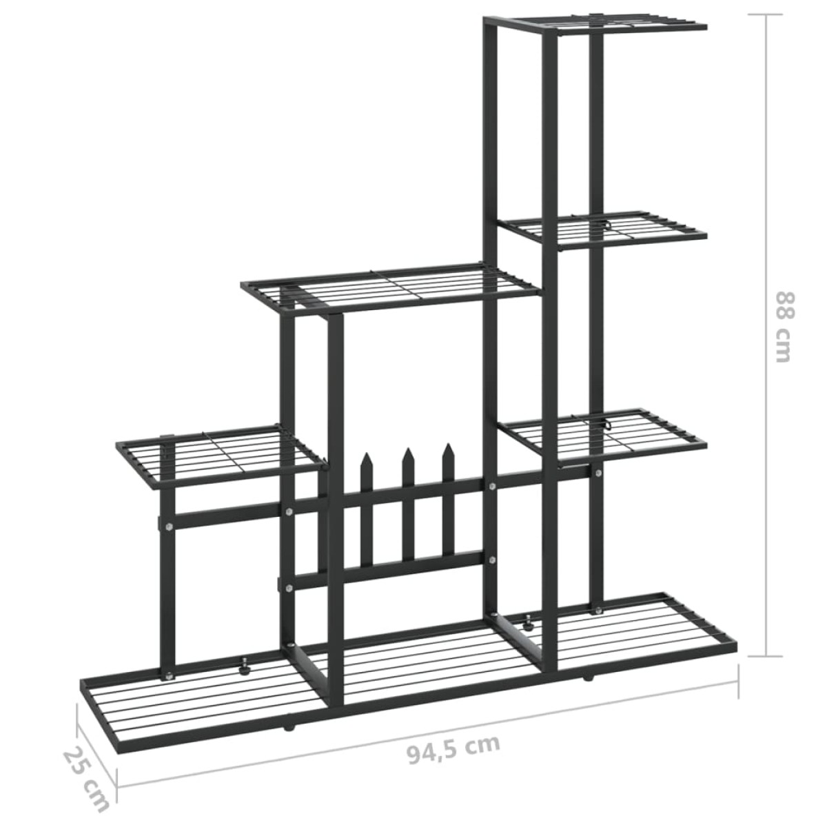 vidaXL Ανθοστήλη Μαύρη 94,5 x 25 x 88 εκ. Μεταλλική