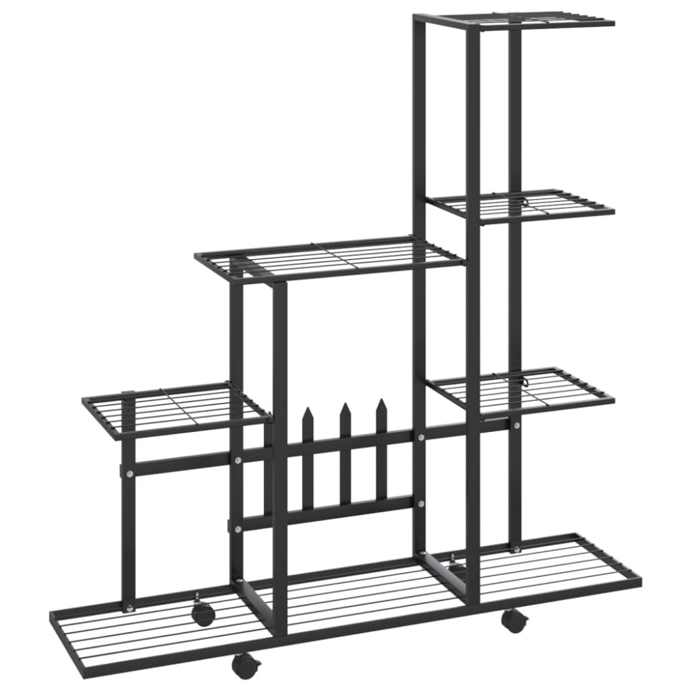 vidaXL Ανθοστήλη με Ρόδες Μαύρη 94,5 x 25 x 92,5 εκ. Μεταλλική