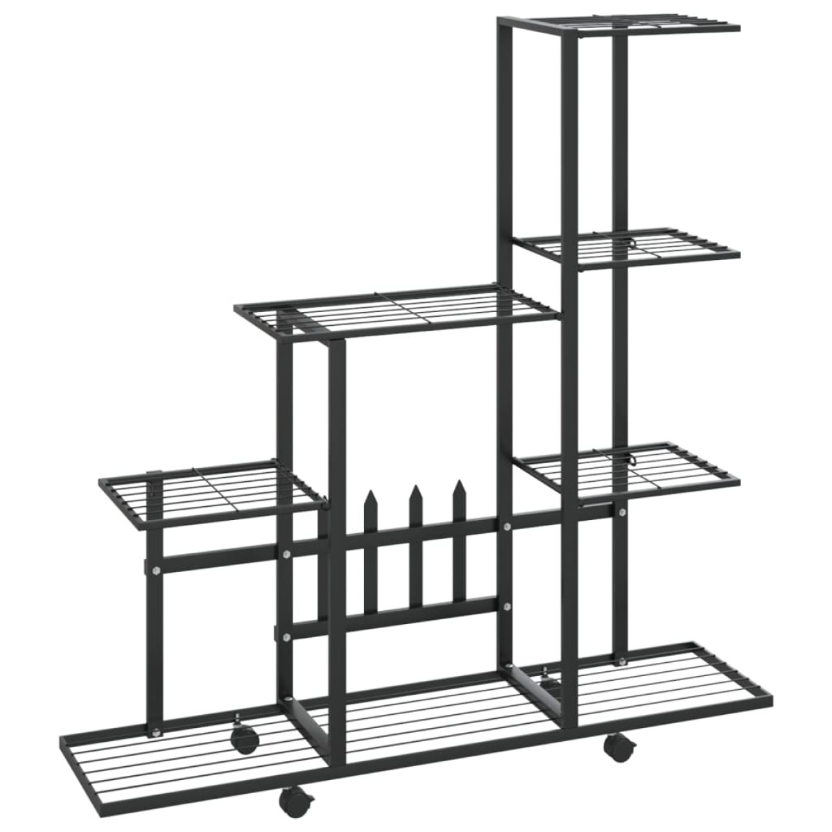 vidaXL Ανθοστήλη με Ρόδες Μαύρη 94,5 x 25 x 92,5 εκ. Μεταλλική