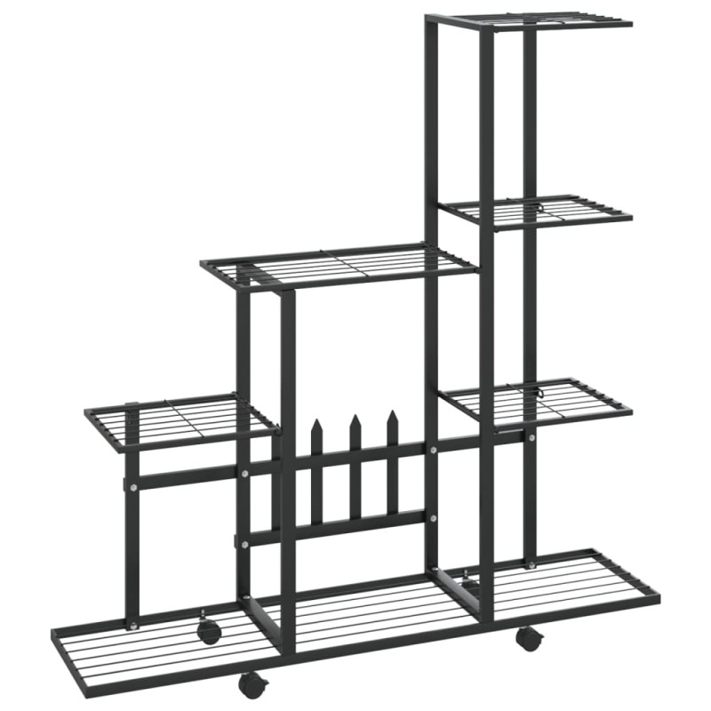 vidaXL Ανθοστήλη με Ρόδες Μαύρη 94,5 x 25 x 92,5 εκ. Μεταλλική