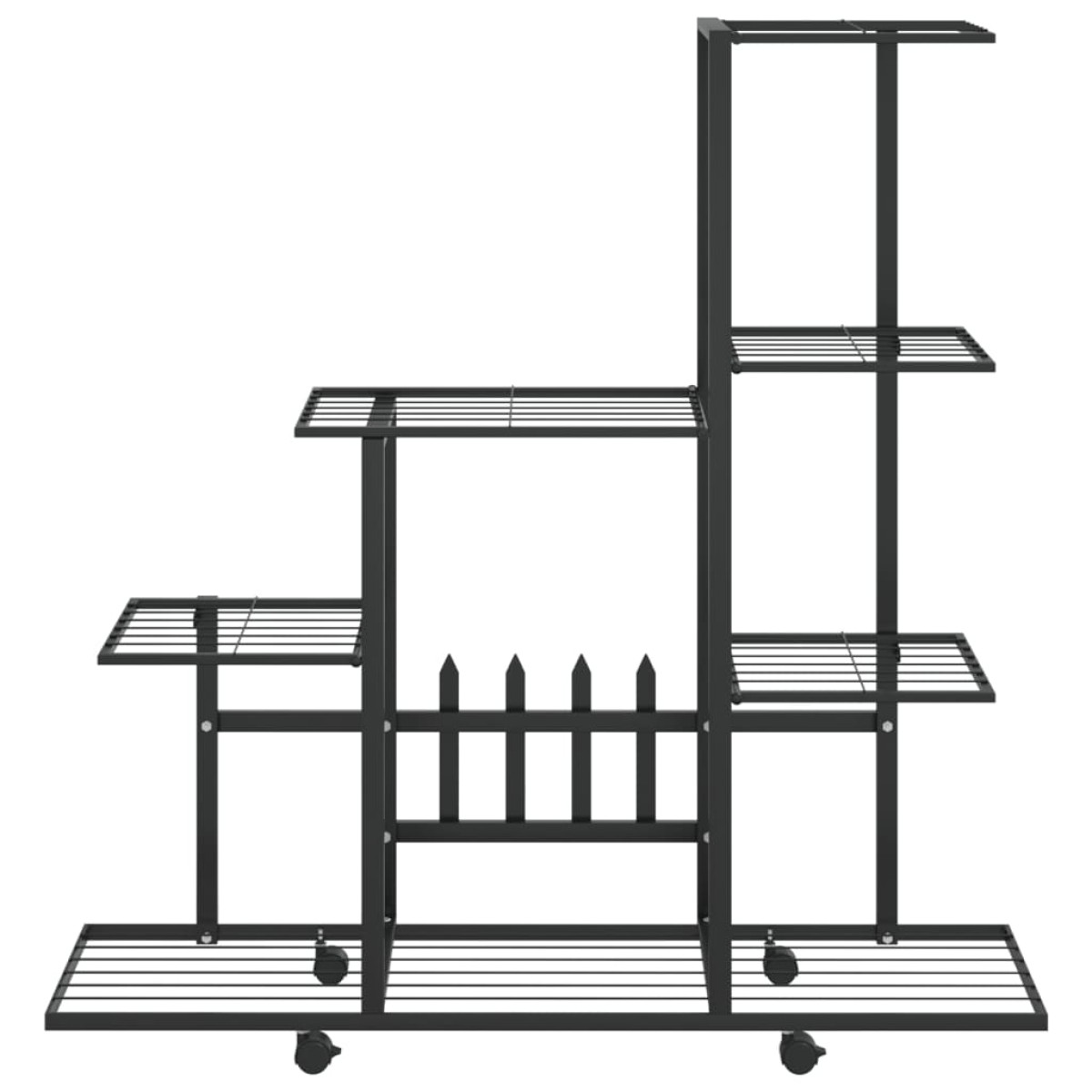 vidaXL Ανθοστήλη με Ρόδες Μαύρη 94,5 x 25 x 92,5 εκ. Μεταλλική