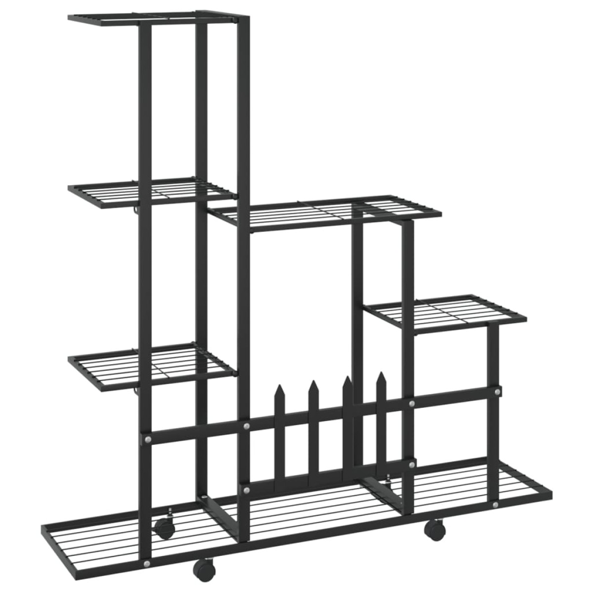 vidaXL Ανθοστήλη με Ρόδες Μαύρη 94,5 x 25 x 92,5 εκ. Μεταλλική