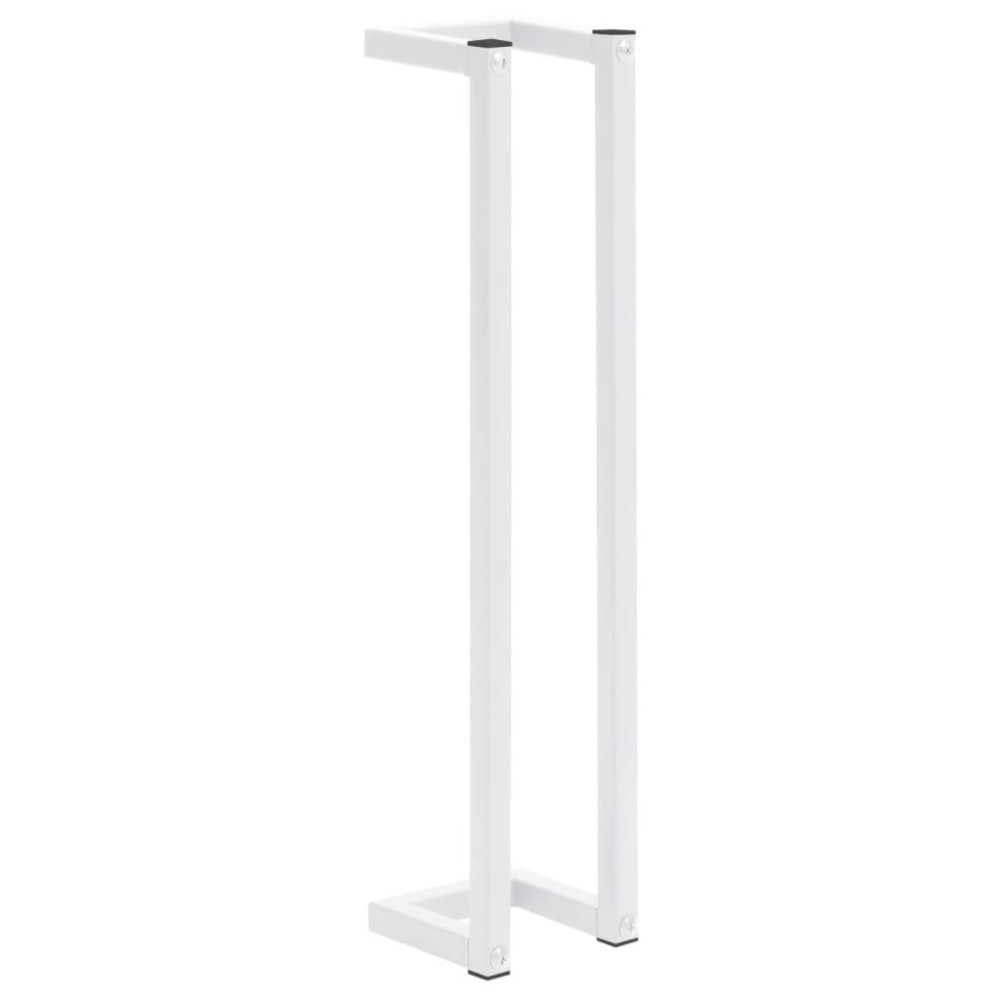 vidaXL Βάση για Πετσέτες Επιτοίχια Λευκή 12,5 x 12,5 x 60 εκ. Ατσάλινη