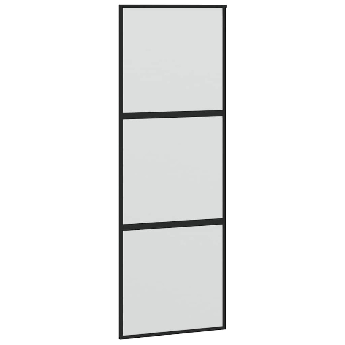 vidaXL Συρόμενη πόρτα με σετ υλικού Μαύρο 90x205 cm γυαλί μετριασμένο
