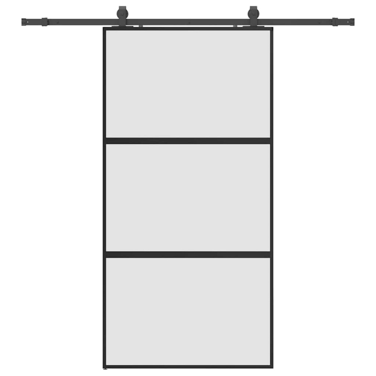 vidaXL Σετ συρόμενης πόρτας με υλικό μαύρο 102,5x205 cm