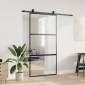 vidaXL Σετ συρόμενης πόρτας με υλικό μαύρο 102,5x205 cm