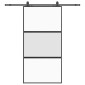 vidaXL Σετ συρόμενης πόρτας με υλικό μαύρο 102,5x205 cm