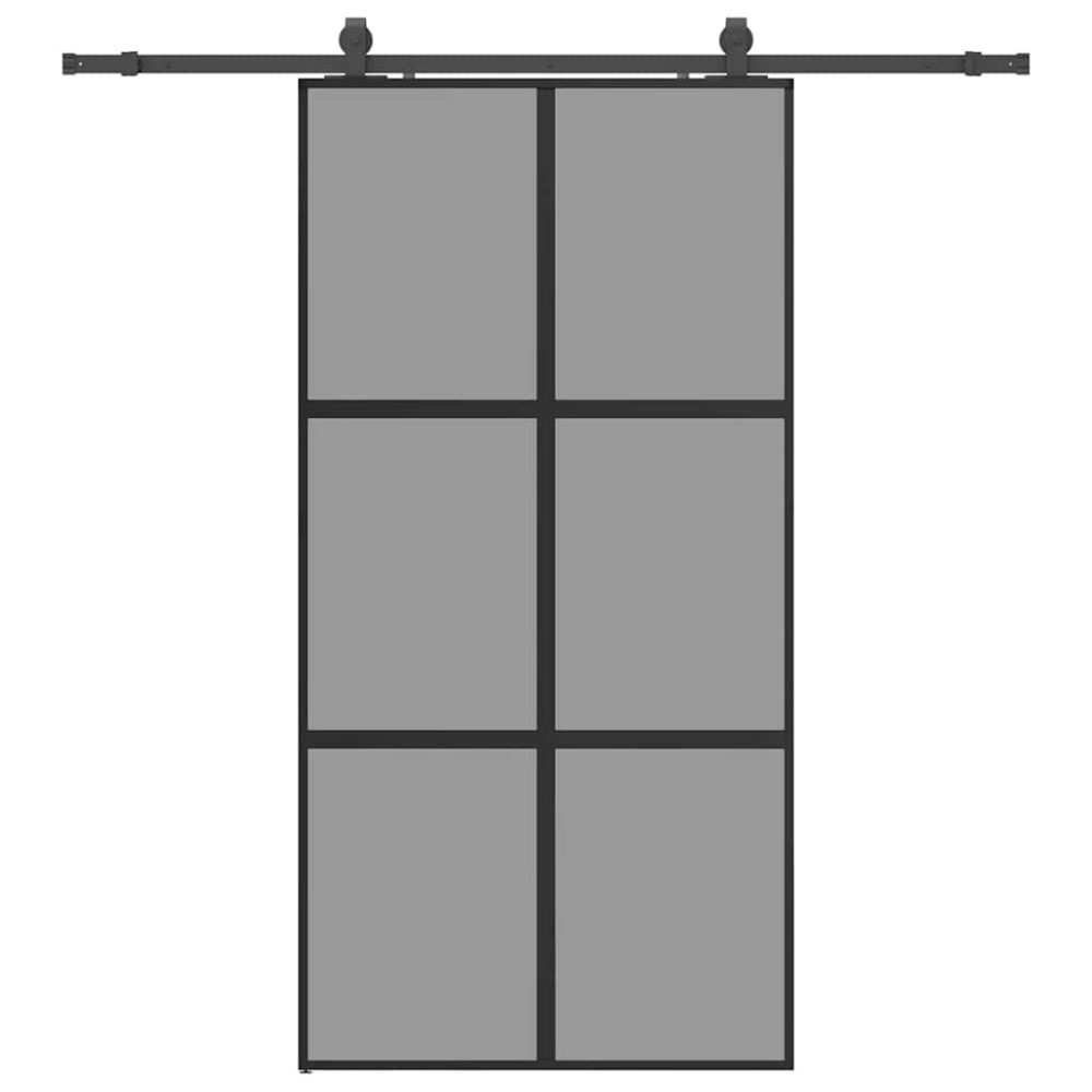 vidaXL Σετ συρόμενης πόρτας με υλικό μαύρο 102,5x205 cm