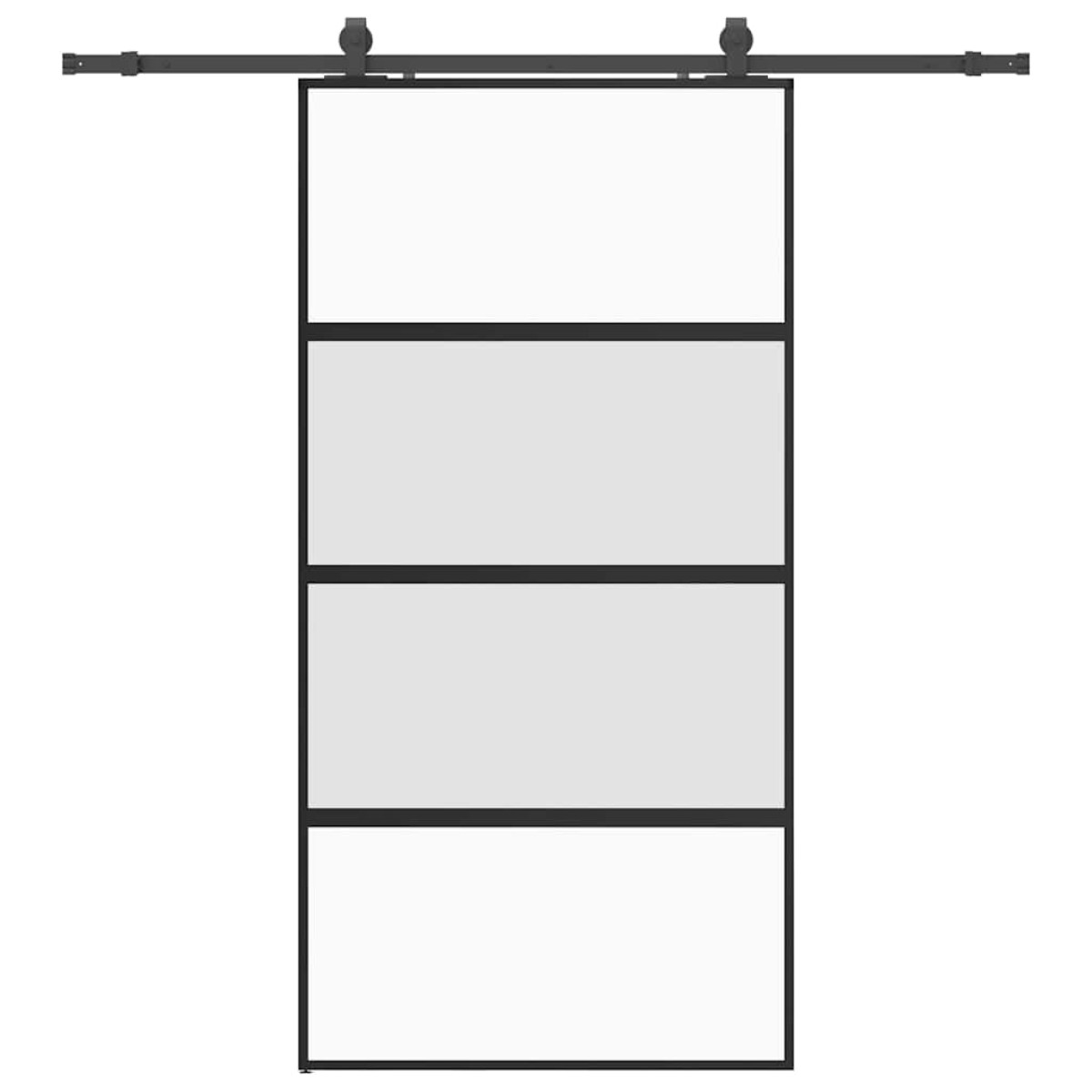 vidaXL Σετ συρόμενης πόρτας με υλικό μαύρο 102,5x205 cm