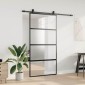 vidaXL Σετ συρόμενης πόρτας με υλικό μαύρο 102,5x205 cm