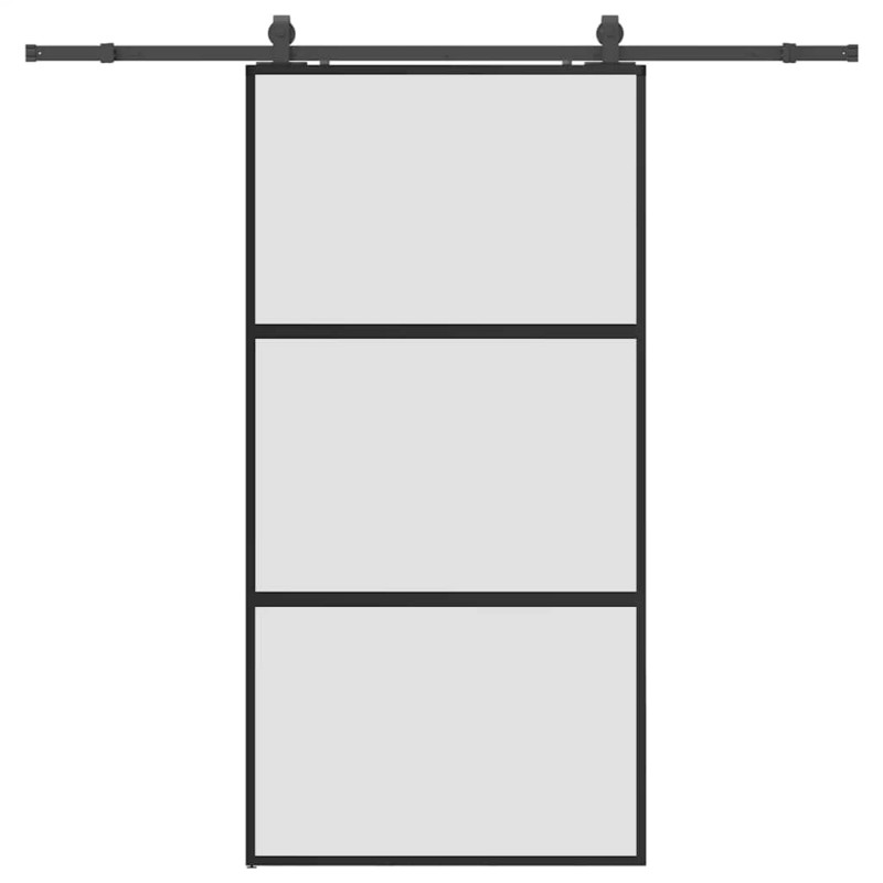 vidaXL Σετ συρόμενης πόρτας με υλικό μαύρο 102,5x205 cm