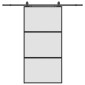 vidaXL Σετ συρόμενης πόρτας με υλικό μαύρο 102,5x205 cm