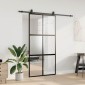 vidaXL Σετ συρόμενης πόρτας με υλικό μαύρο 102,5x205 cm