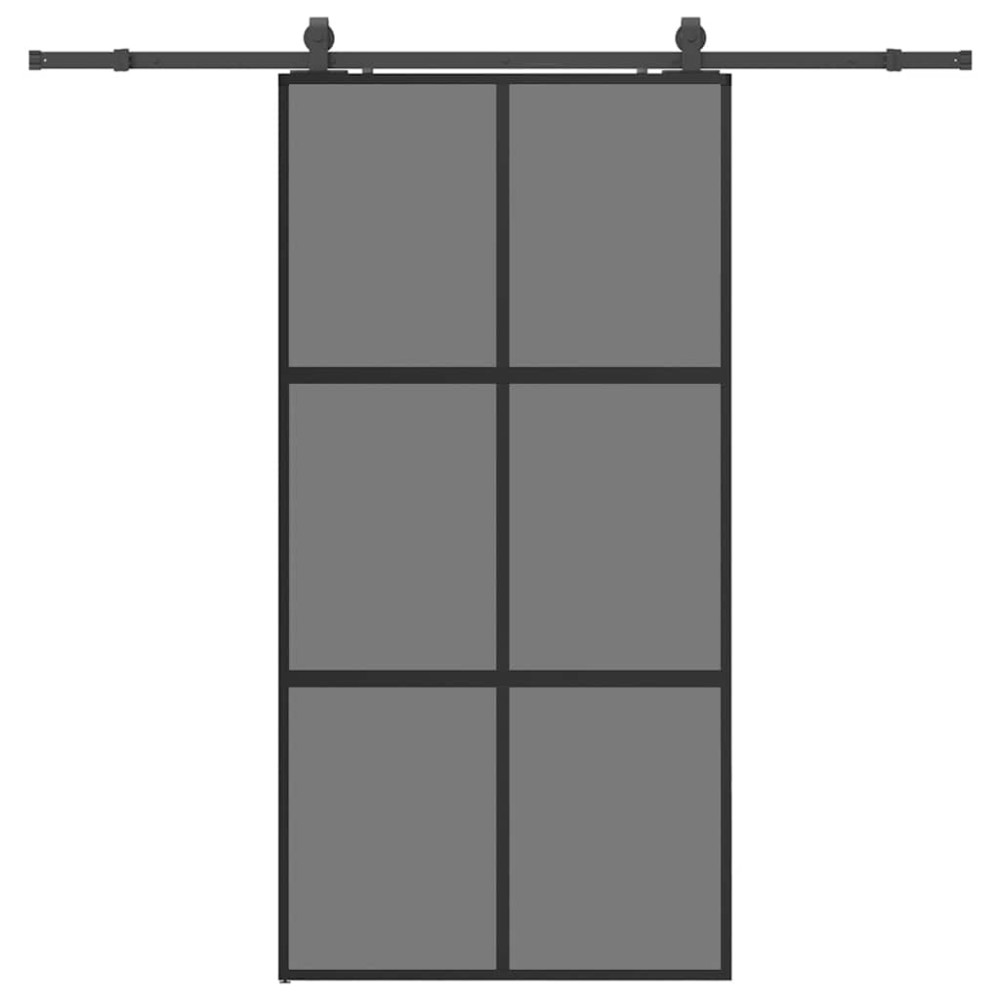 vidaXL Σετ συρόμενης πόρτας με υλικό μαύρο 102,5x205 cm