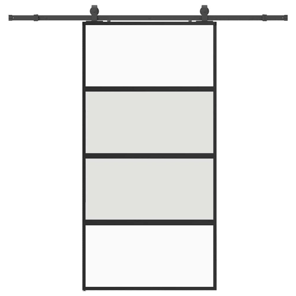 vidaXL Σετ συρόμενης πόρτας με υλικό μαύρο 102,5x205 cm