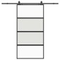 vidaXL Σετ συρόμενης πόρτας με υλικό μαύρο 102,5x205 cm