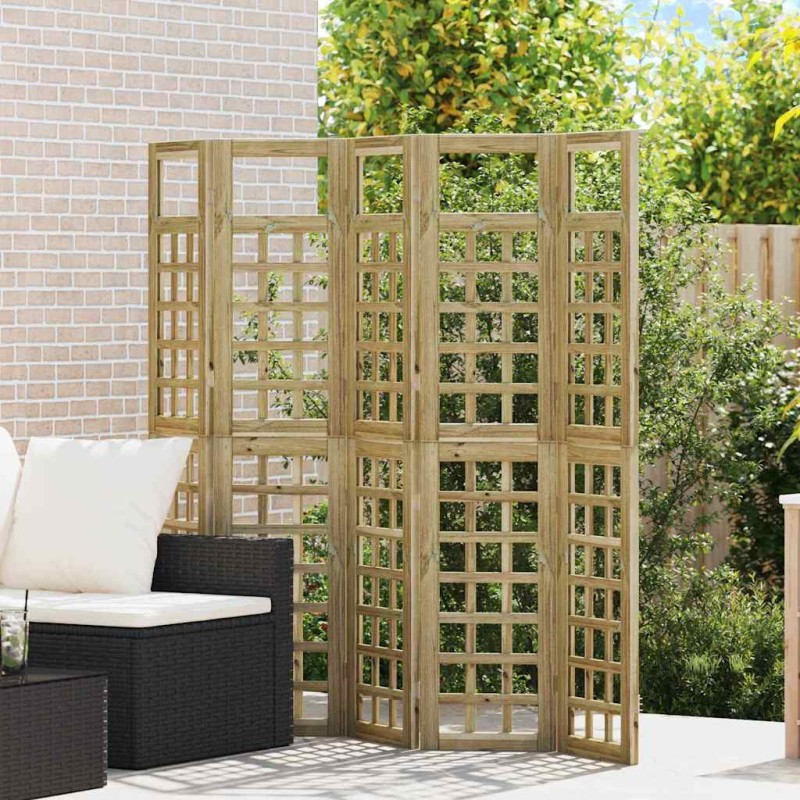 vidaXL Παραβάν ιδιωτικότητας 5 pcs Καφέ 200 x 180 cm