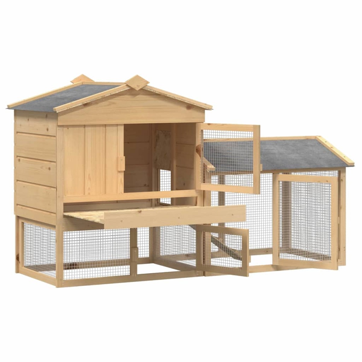 vidaXL Κοτέτσι 2 τμχ. Καφέ 150 x 60 x 89 cm Στερεά ξυλεία πεύκου