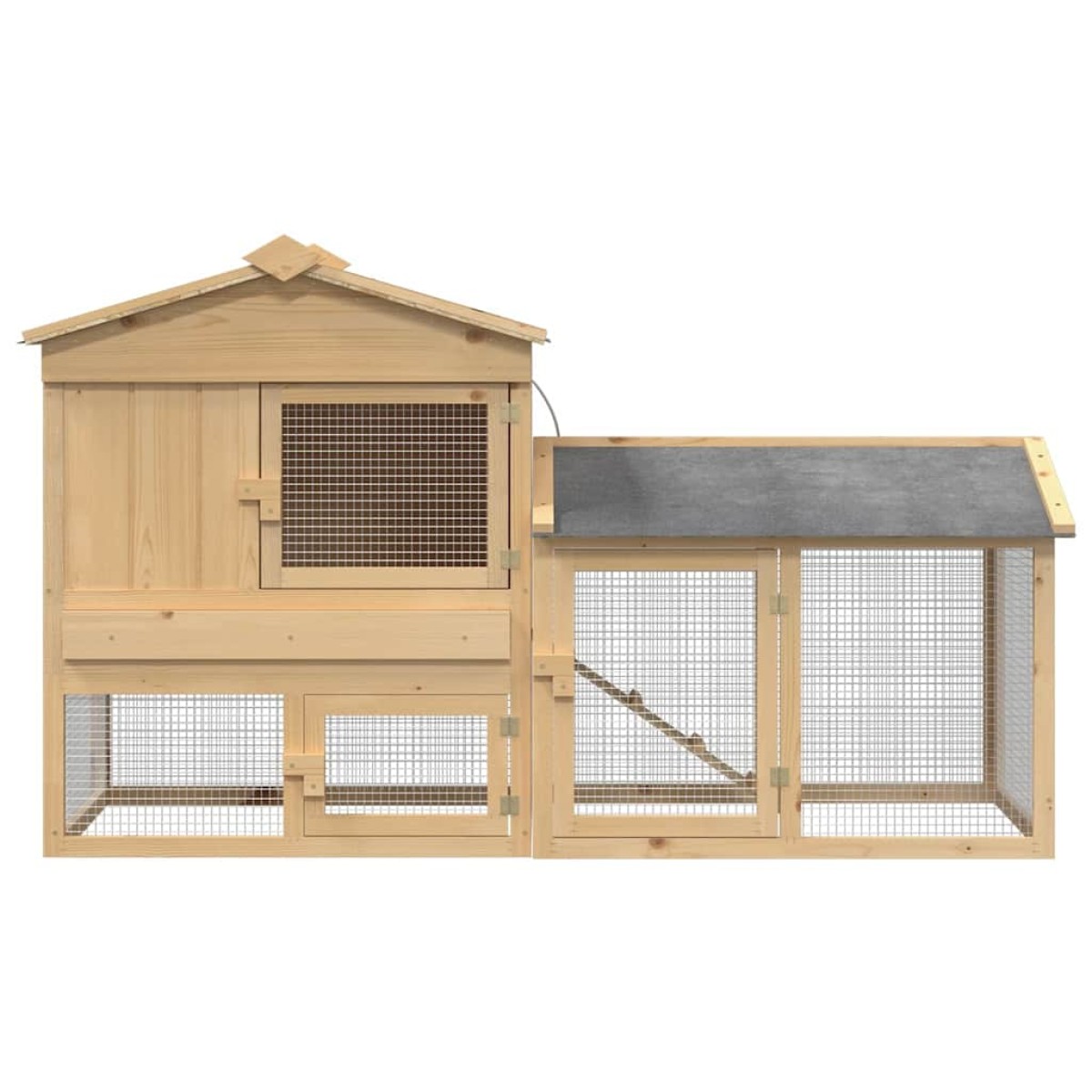 vidaXL Κοτέτσι 2 τμχ. Καφέ 150 x 60 x 89 cm Στερεά ξυλεία πεύκου