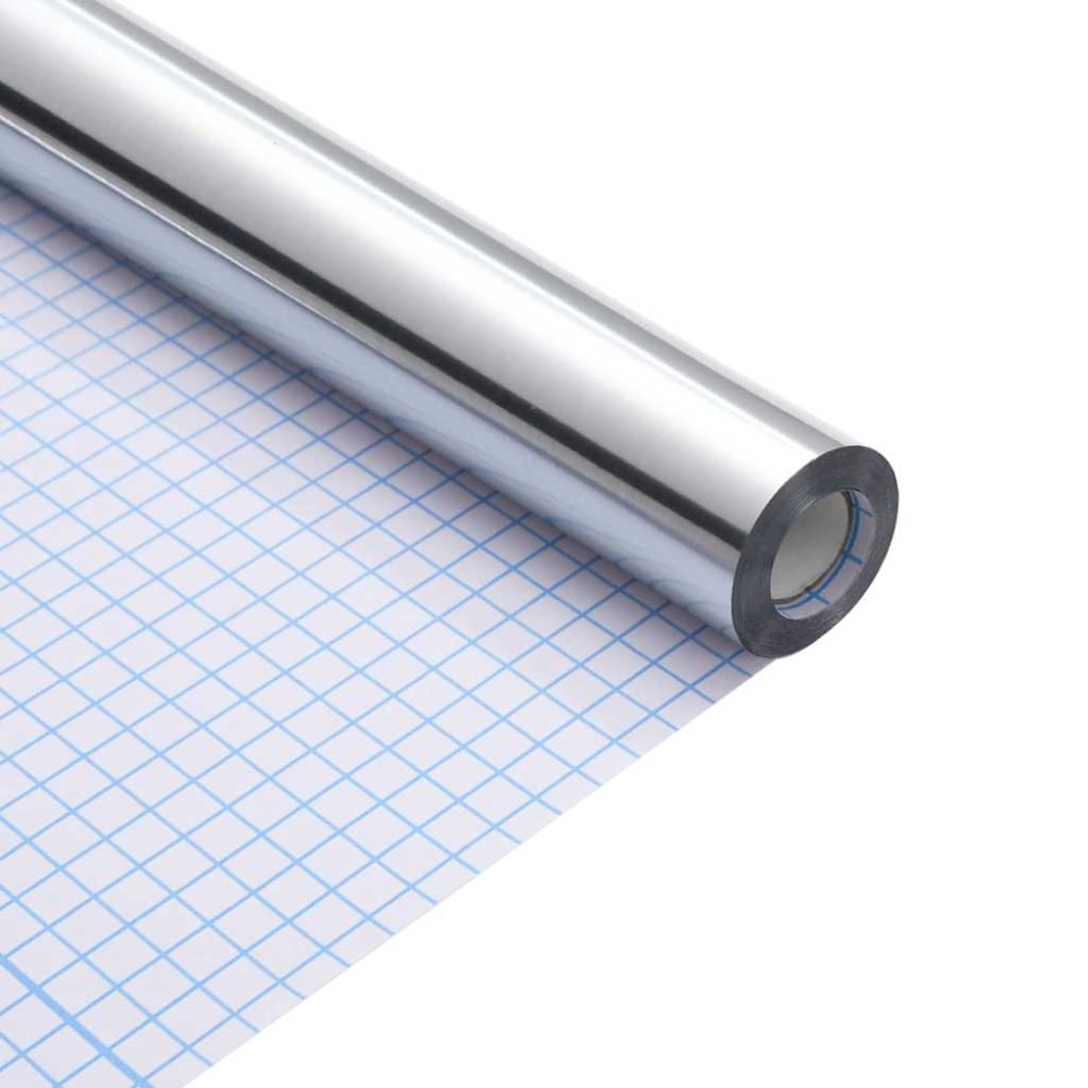 vidaXL Αυτοκόλλητο Επίπλου Ασημί 90 x 500 cm Πλαστικό