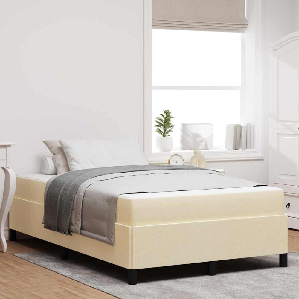 vidaXL Κρεβάτι με ελατήρια Κρέμα και Μαύρο 120 x 190 cm