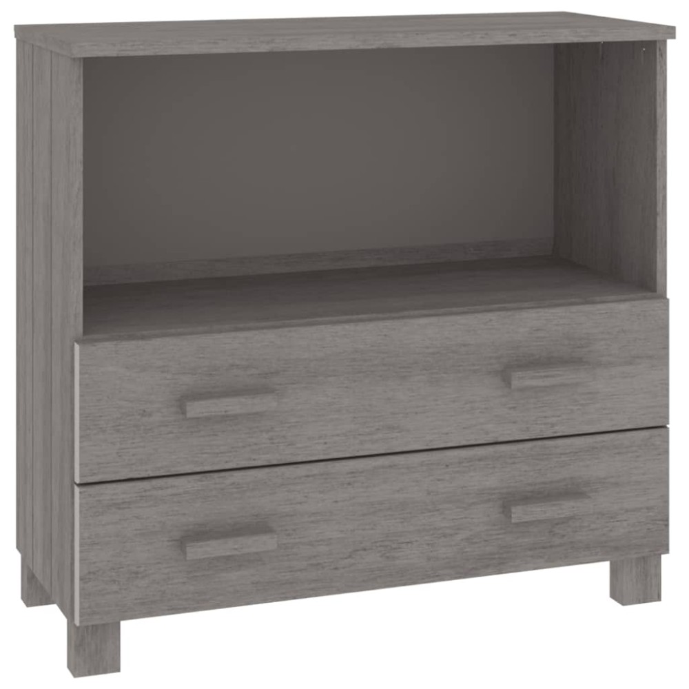 vidaXL Ντουλάπι HAMAR Αν. Γκρι 85 x 35 x 80 εκ. από Μασίφ Ξύλο Πεύκου