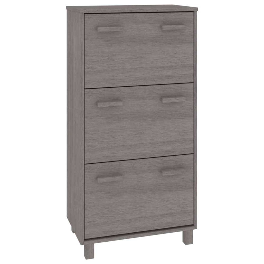vidaXL Παπουτσοθήκη HAMAR Αν. Γκρι 59,5x35x117 εκ. Μασίφ Ξύλο Πεύκου