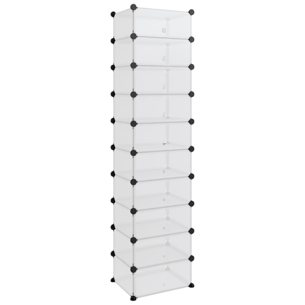 vidaXL Παπουτσοθήκη Διαφανής 44 x 32 x 174 εκ. από Πολυπροπυλένιο