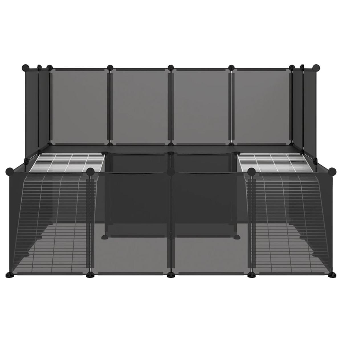 vidaXL Κλουβί Μικρών Ζώων Μαύρο 143x107x93 εκ. Πολυπροπυλένιο & Ατσάλι