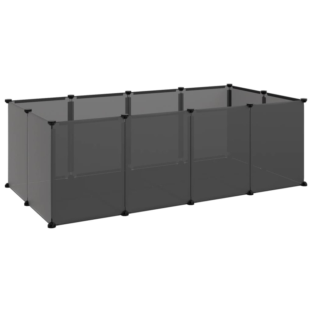 vidaXL Κλουβί Μικρών Ζώων Μαύρο 144x74x46,5 εκ. Πολυπροπυλένιο/Ατσάλι