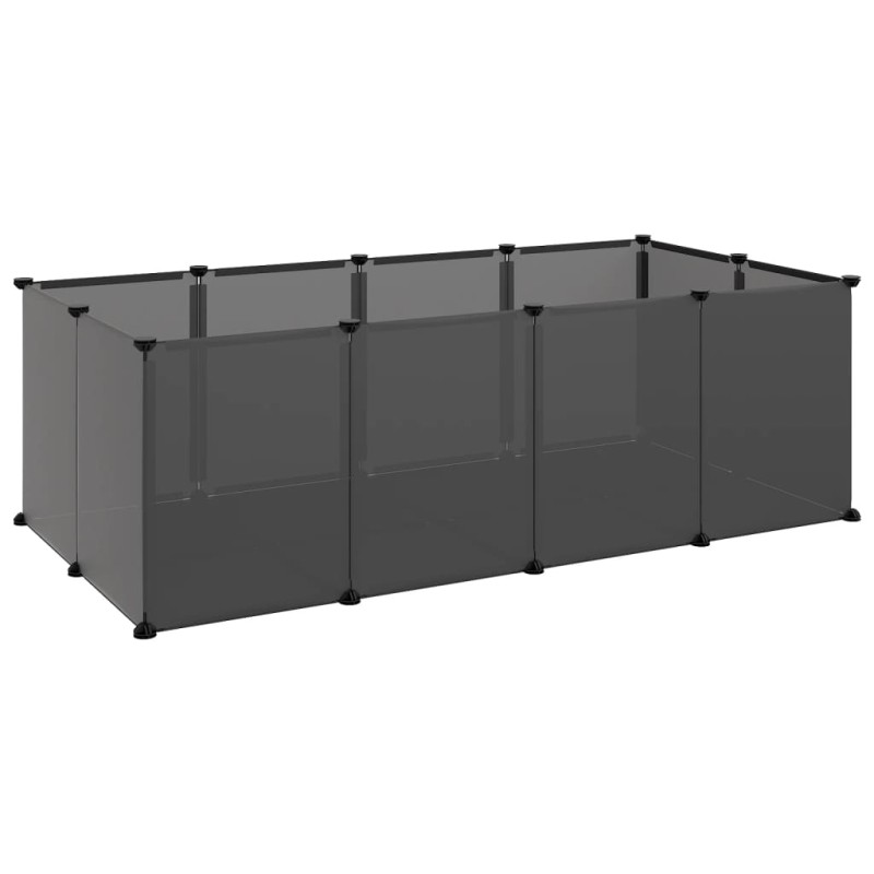 vidaXL Κλουβί Μικρών Ζώων Μαύρο 144x74x46,5 εκ. Πολυπροπυλένιο/Ατσάλι