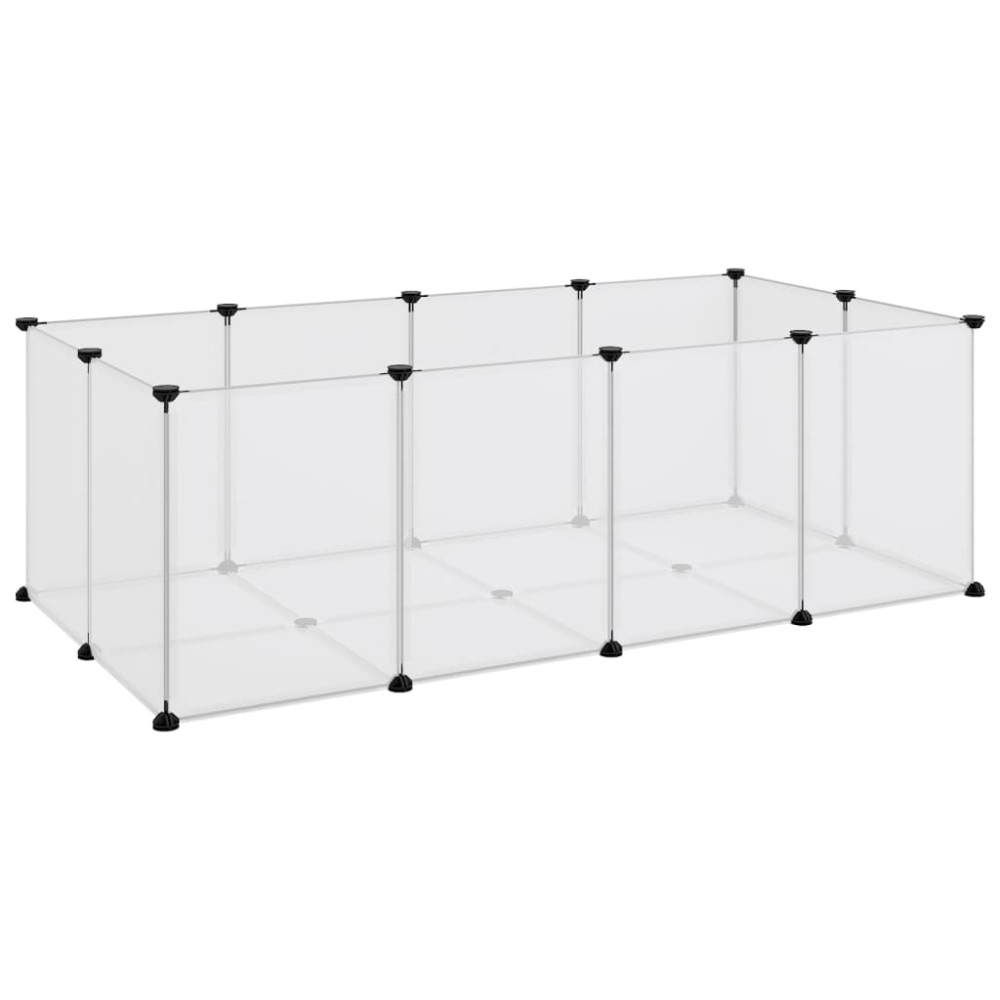 vidaXL Κλουβί Μικρών Ζώων Διαφανές 144x74x46,5 εκ Πολυπροπυλ. & Ατσάλι