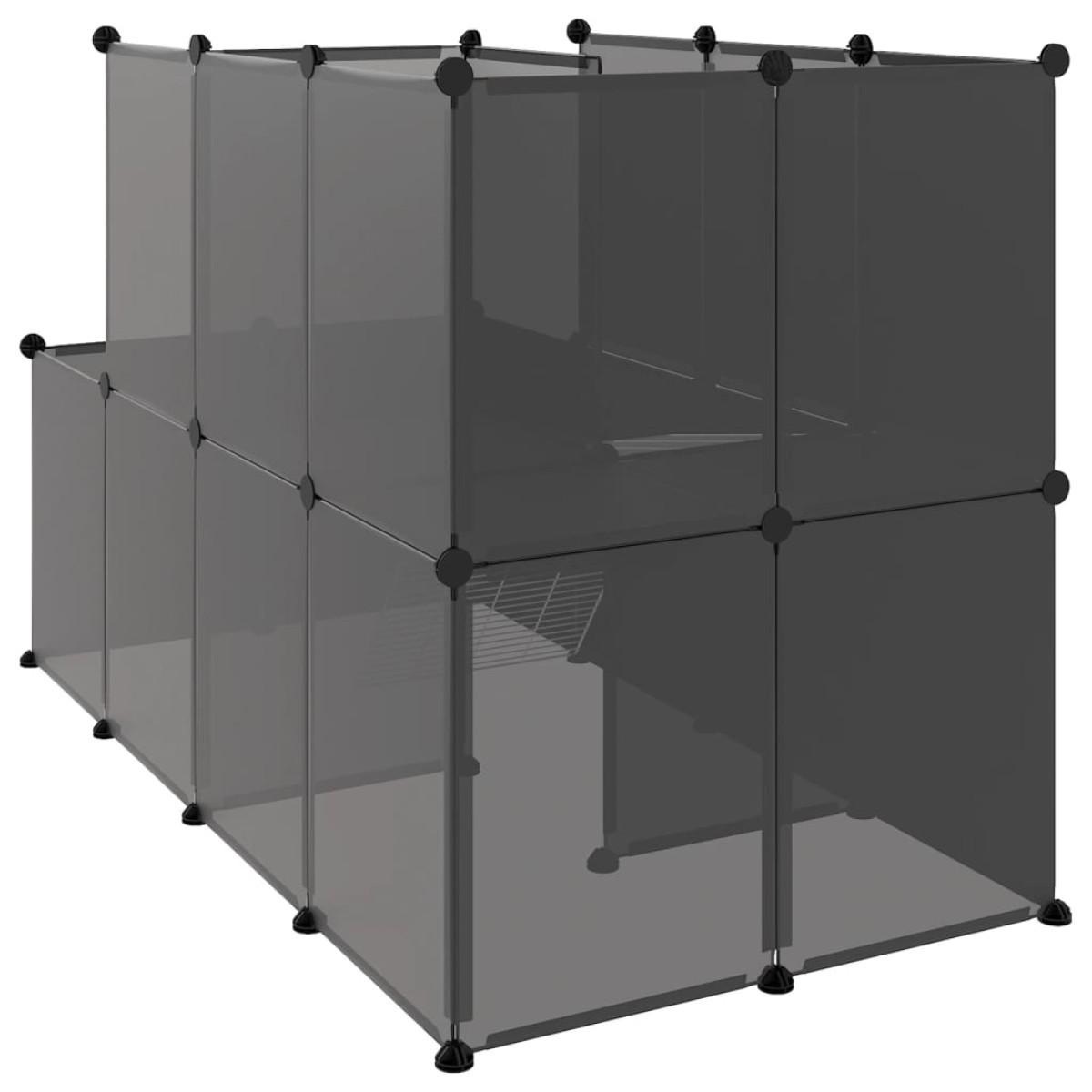 vidaXL Κλουβί Μικρών Ζώων Μαύρο 142x74x93 εκ. Πολυπροπυλένιο/Ατσάλι