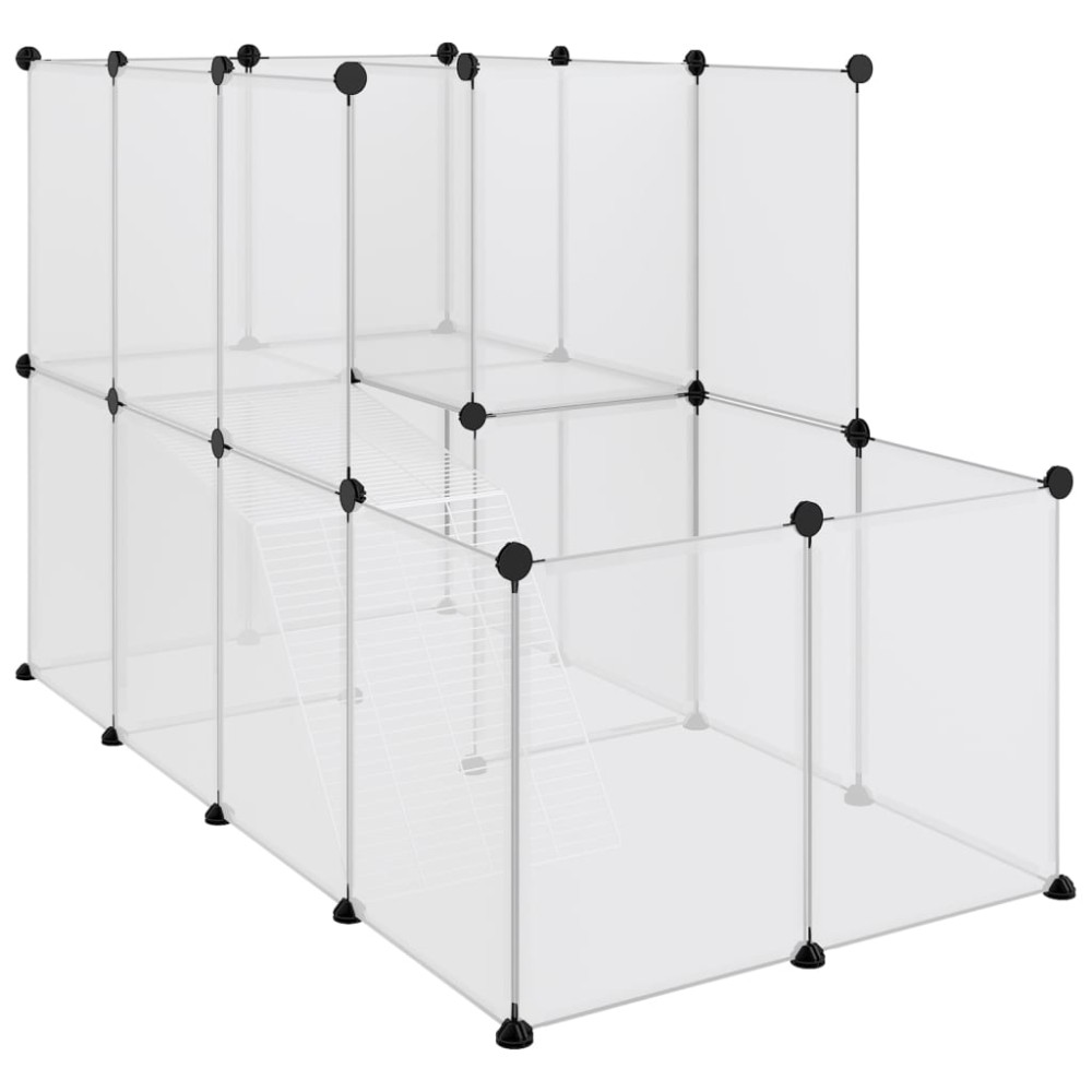 vidaXL Κλουβί Μικρών Ζώων Διαφανές 142x74x93 εκ. Πολυπροπυλένιο&Ατσάλι