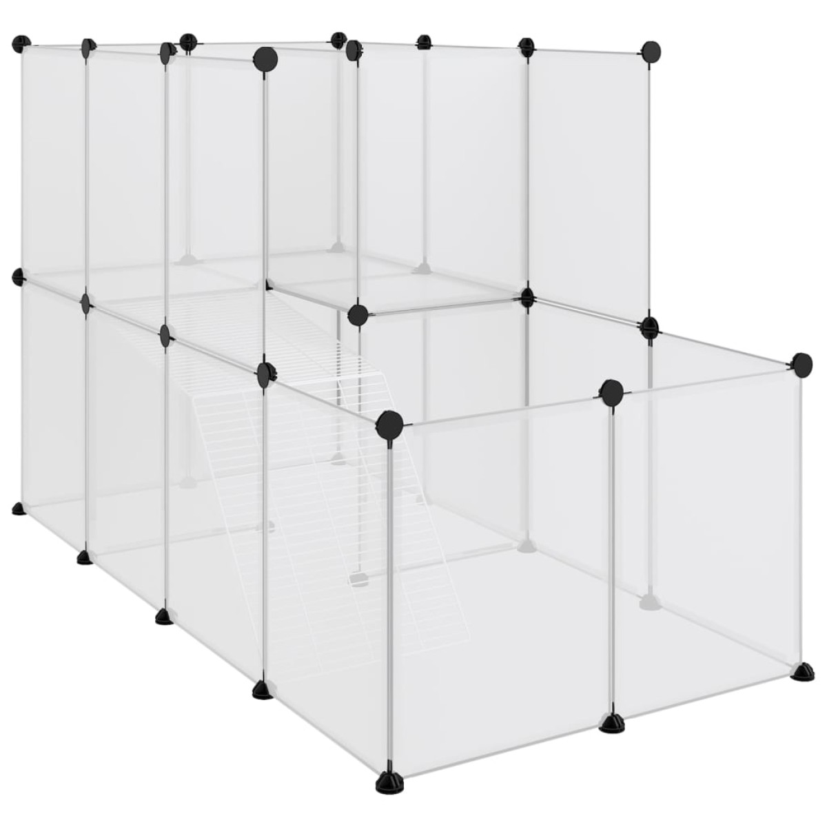 vidaXL Κλουβί Μικρών Ζώων Διαφανές 142x74x93 εκ. Πολυπροπυλένιο&Ατσάλι