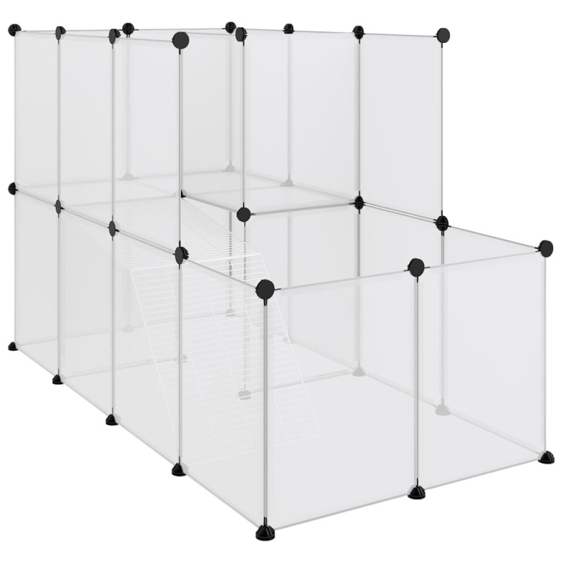 vidaXL Κλουβί Μικρών Ζώων Διαφανές 142x74x93 εκ. Πολυπροπυλένιο&Ατσάλι