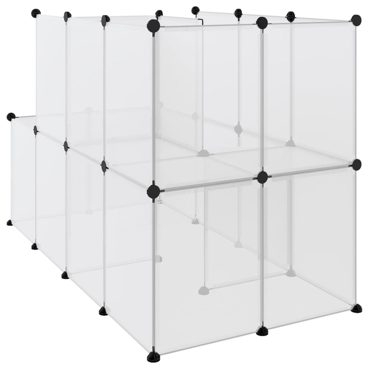 vidaXL Κλουβί Μικρών Ζώων Διαφανές 142x74x93 εκ. Πολυπροπυλένιο&Ατσάλι