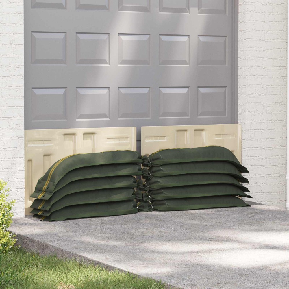 vidaXL Σακιά με άμμο 100 pcs Σκούρο Πράσινο 100 x 25 cm HDPE