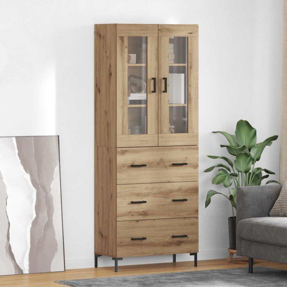 vidaXL Highboard Επιτοίχιο 2 pcs Artisan Oak 69,5 x 34 x 180 εκ.