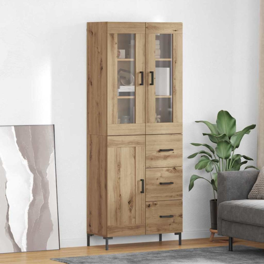 vidaXL Highboard Επιτοίχιο 2 pcs Artisan Oak 69,5 x 34 x 180 εκ.