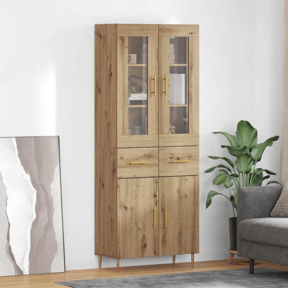 vidaXL Highboard Επιτοίχιο 2 pcs Artisan Oak 69,5 x 34 x 180 εκ.