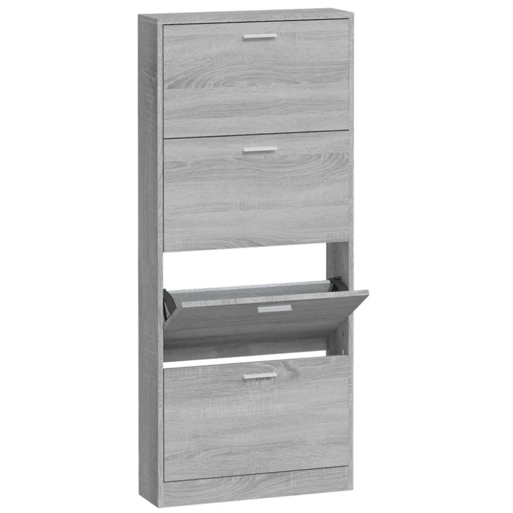 vidaXL Παπουτσοθήκη Γκρι Sonoma 59x17x150 εκ. από Επεξεργασμένο Ξύλο