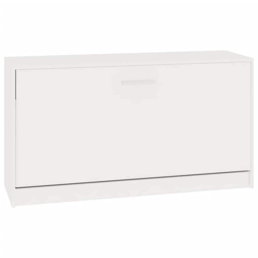 vidaXL Πάγκος Παπουτσιών Γυαλιστερό Λευκό 80 x 24 x 45 εκ. από Τεχνητό Ξύλο